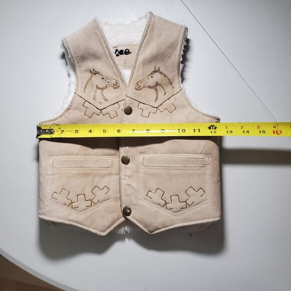 Suede Western Horse Kids Vest -Vintage - No Label- shipping incl - Picture 6 of 16